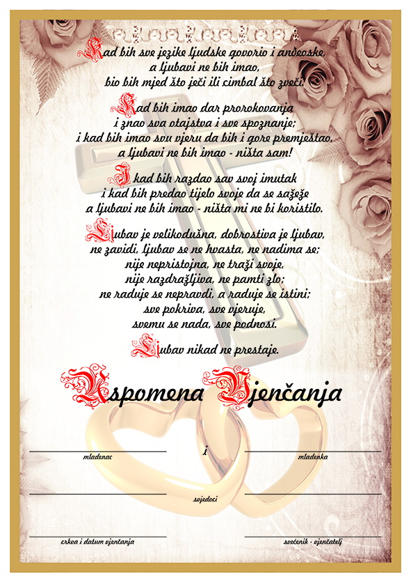 DOMINIK Uspomena vjencanja 1